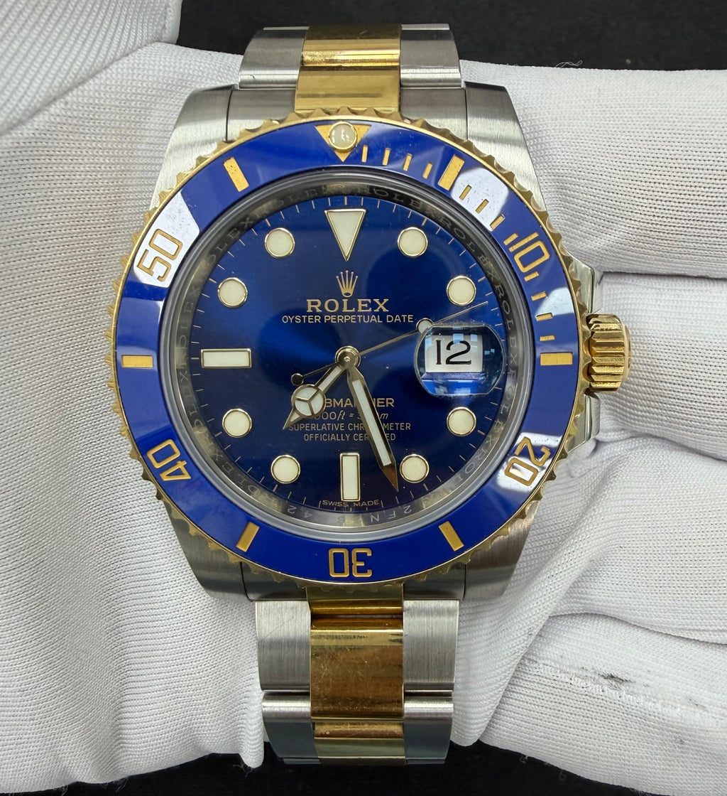 Rolex Submariner Date 40mm Two-Tone 18K Yellow Gold & Steel Blue Dial Ref. 116613LB