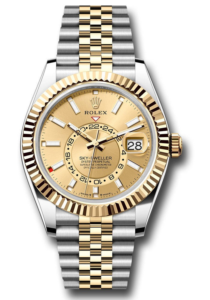 Rolex Sky Dweller 42mm Two-Tone 18K Yellow Gold & Steel Champagne Dial Ref. 336933