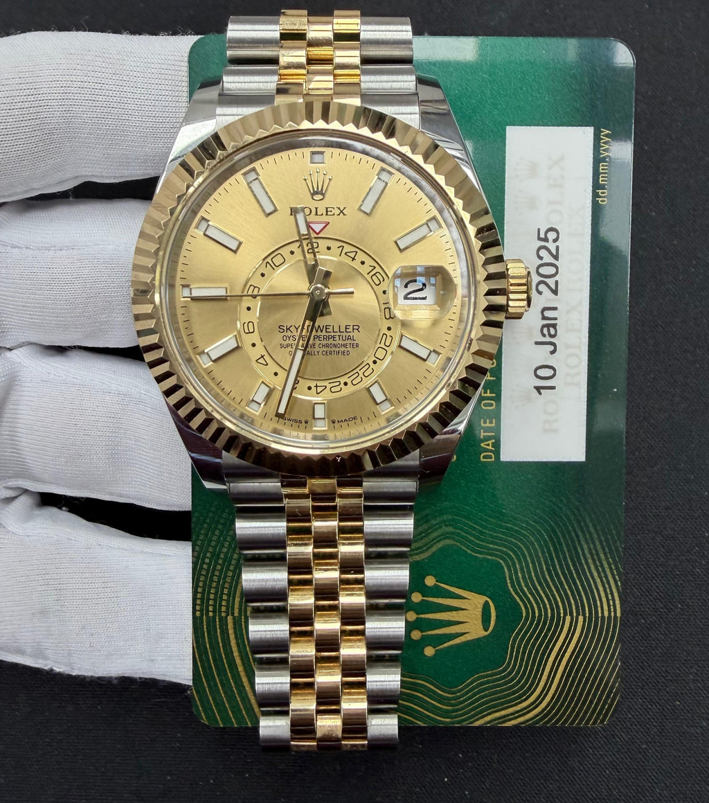 Rolex Sky Dweller 42mm Two-Tone 18K Yellow Gold & Steel Champagne Dial Ref. 336933