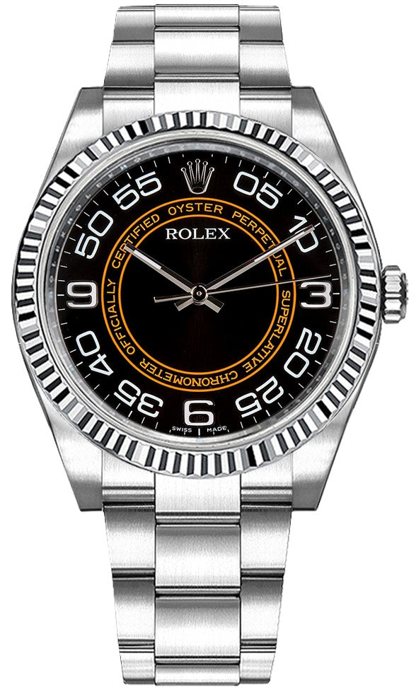 Rolex Oyster Perpetual 36mm Stainless Steel Black Arabic Dial Ref. 116034