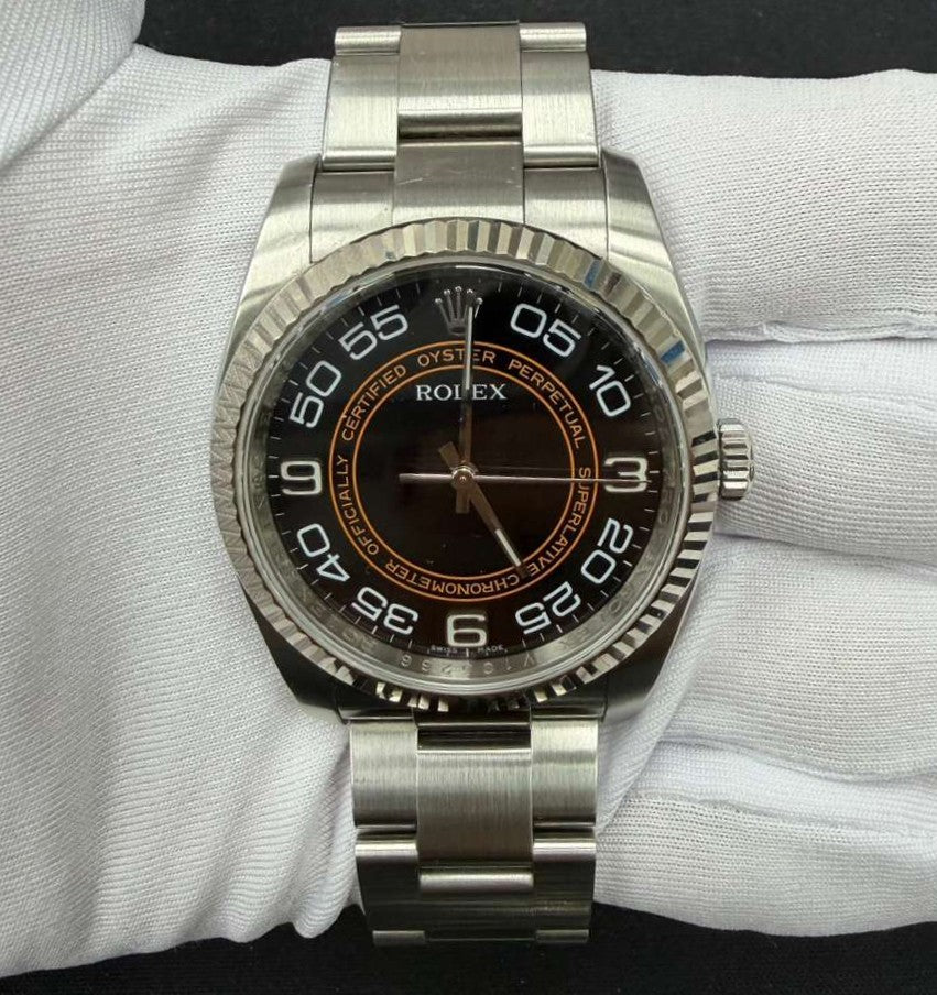 Rolex Oyster Perpetual 36mm Stainless Steel Black Arabic Dial Ref. 116034