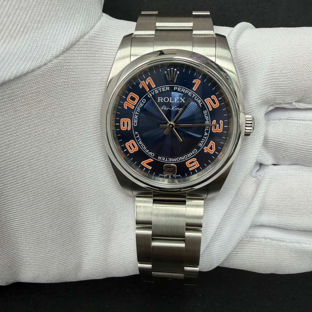 Rolex Air-King 34mm Stainless Steel Blue Arabic Dial Ref. 114200