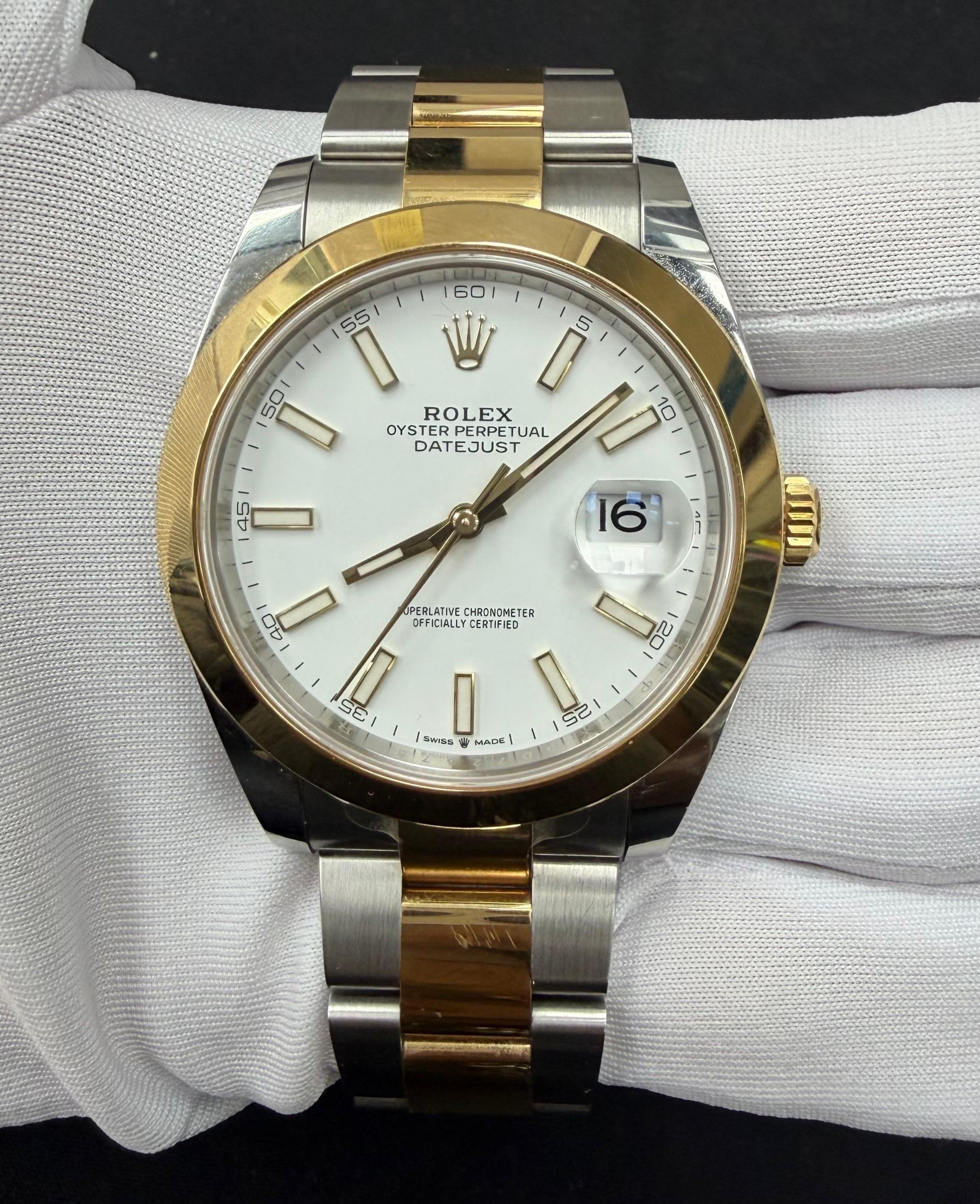 Rolex Datejust 41mm Two-Tone 18K Yellow Gold & Steel White Dial Ref. 126303