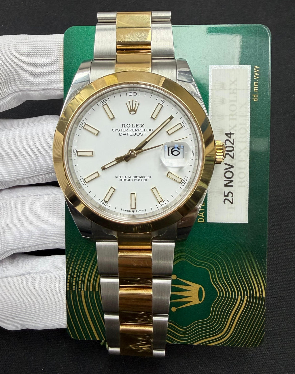 Rolex Datejust 41mm Two-Tone 18K Yellow Gold & Steel White Dial Ref. 126303