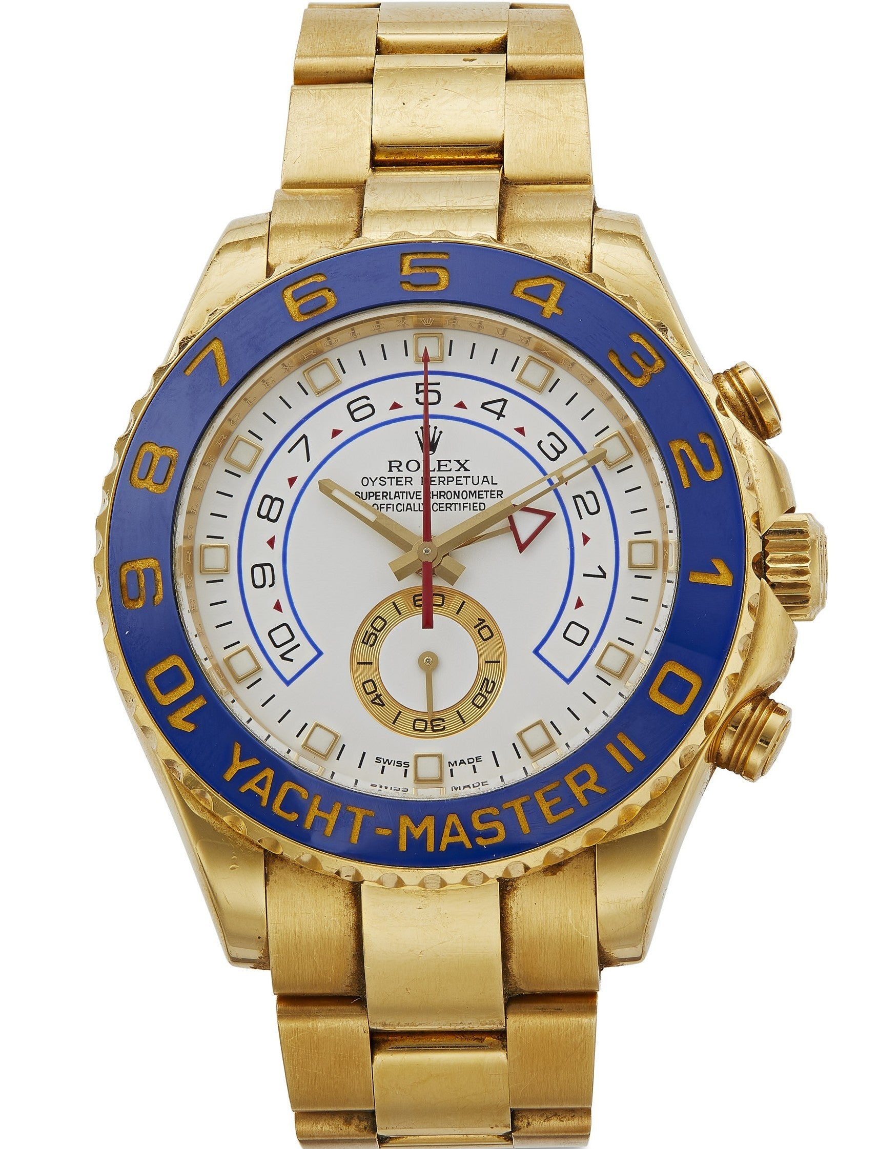 Rolex Yacht-Master II 44mm 18K Yellow Gold White Dial Ref. 116688