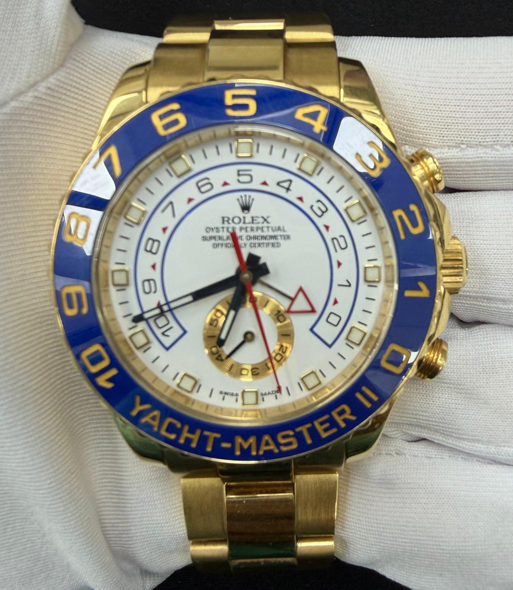 Rolex Yacht-Master II 44mm 18K Yellow Gold White Dial Ref. 116688
