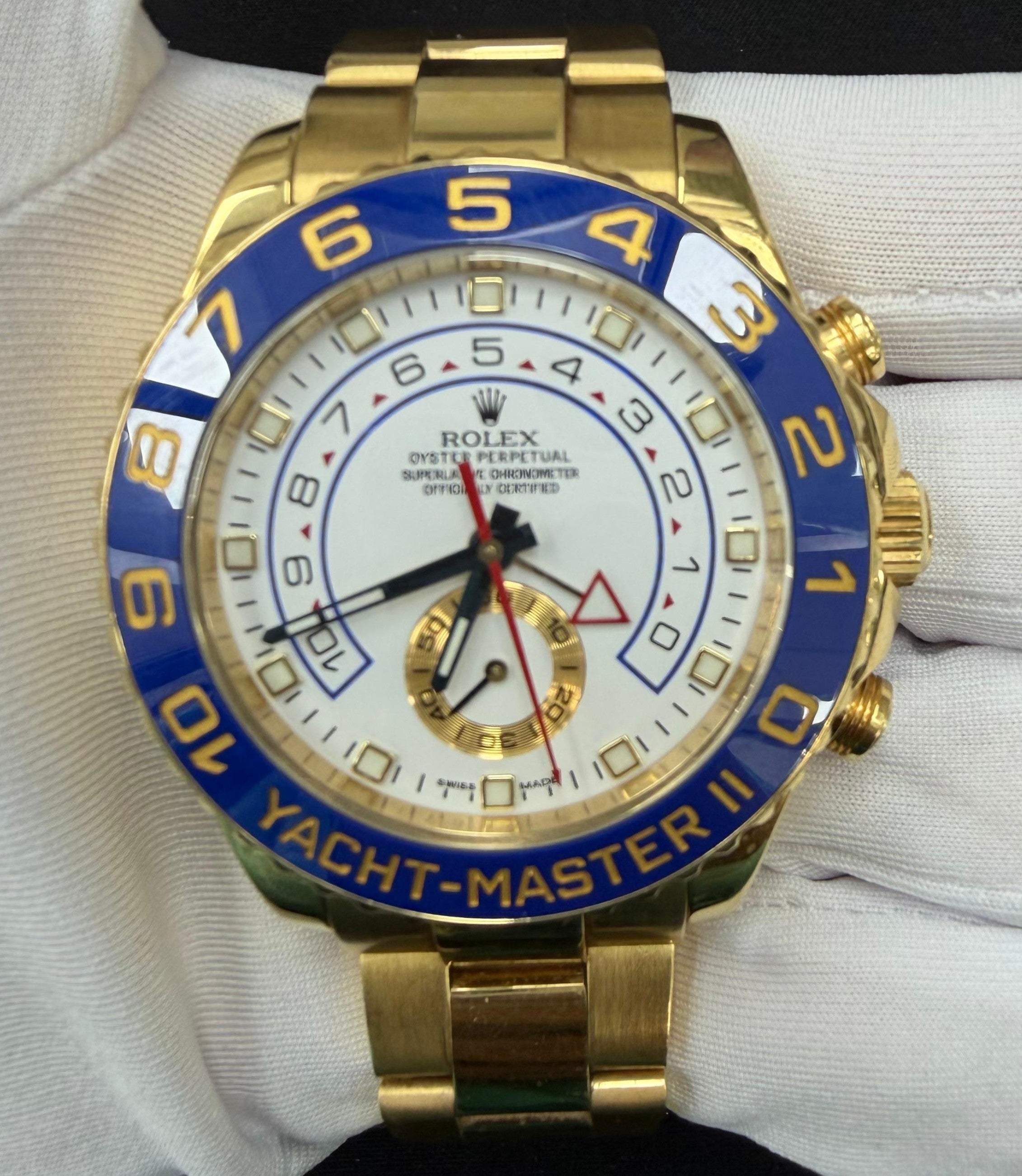 Rolex Yacht-Master II 44mm 18K Yellow Gold White Dial Ref. 116688
