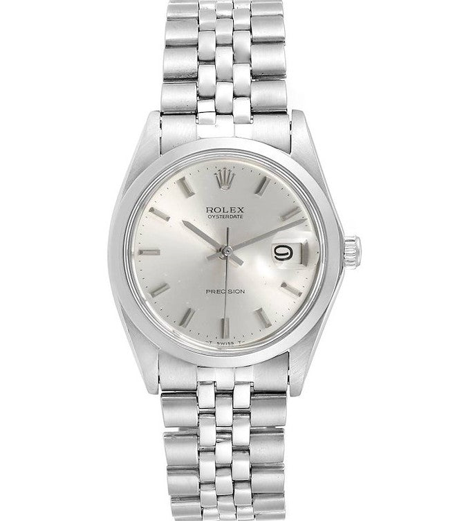 Rolex Oysterdate 34mm Stainless Steel Silver Dial