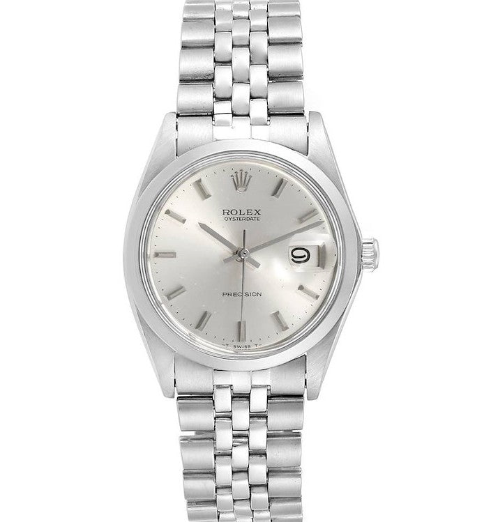 Rolex Oysterdate 34mm Stainless Steel Silver Dial
