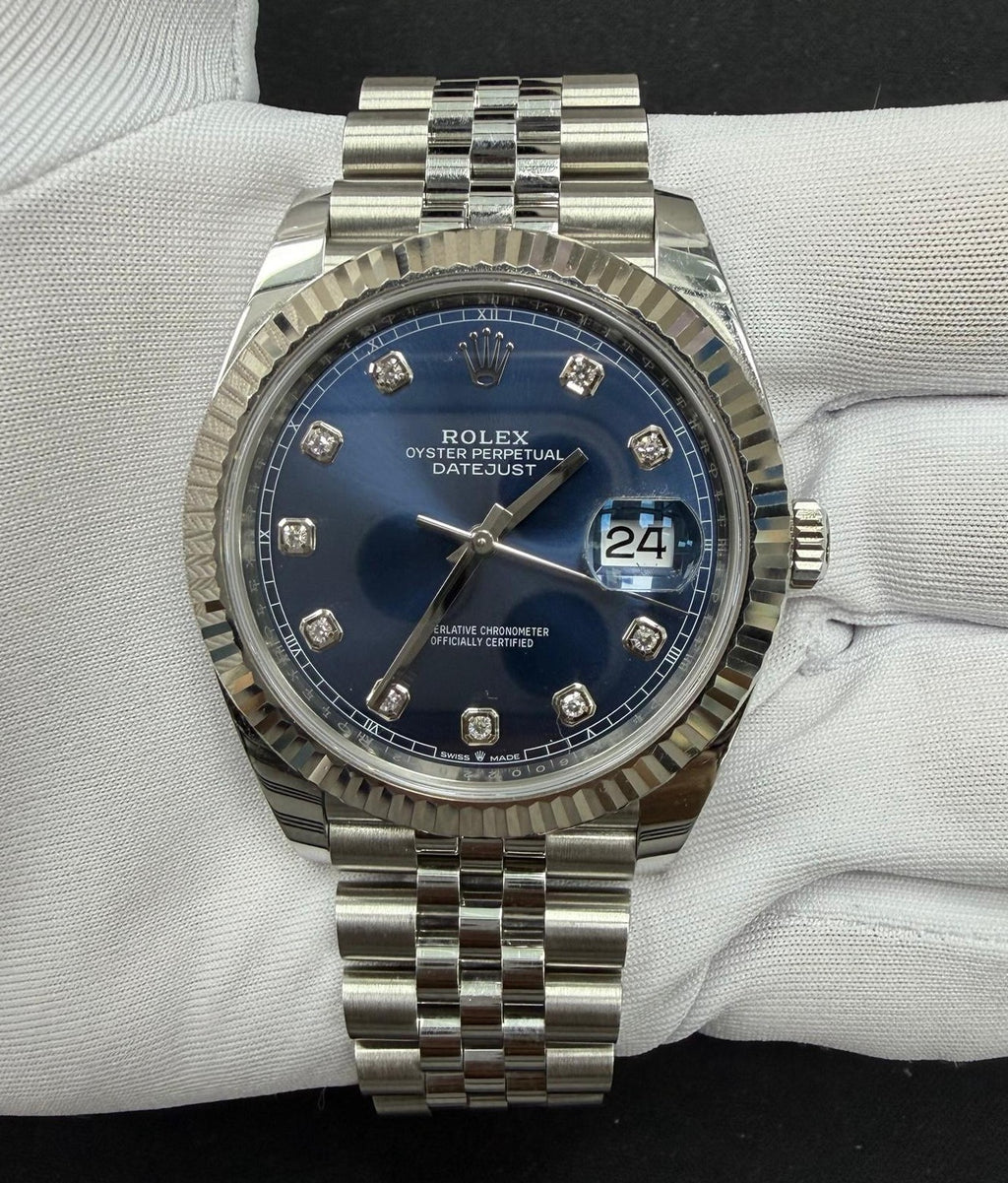 Rolex Datejust 41mm Stainless Steel Blue Diamond Dial Ref. 126334