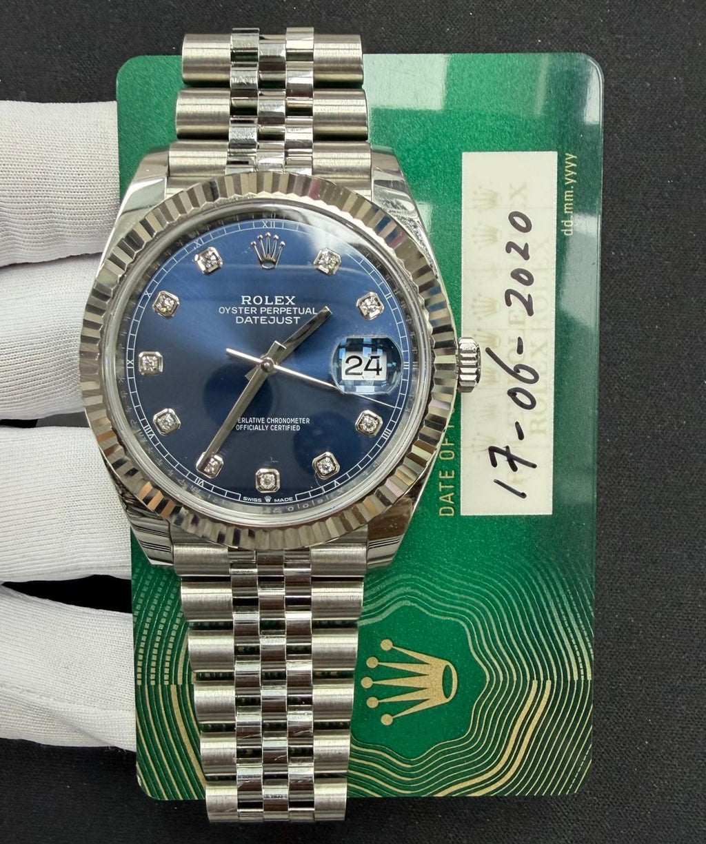 Rolex Datejust 41mm Stainless Steel Blue Diamond Dial Ref. 126334