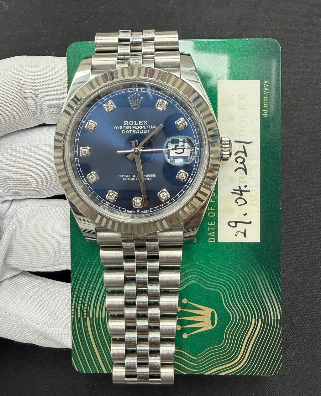Rolex Datejust 41mm Stainless Steel Blue Diamond Dial Ref. 126334