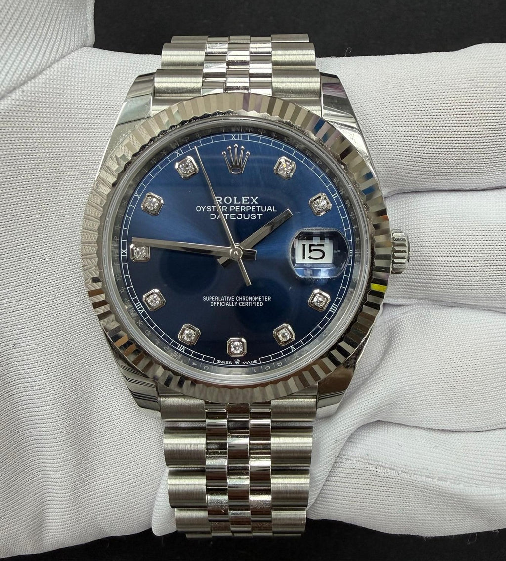Rolex Datejust 41mm Stainless Steel Blue Diamond Dial Ref. 126334
