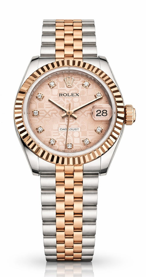 Rolex Datejust 31mm Two-Tone 18K Rose Gold & Steel Pink Diamond Dial Ref. 178271