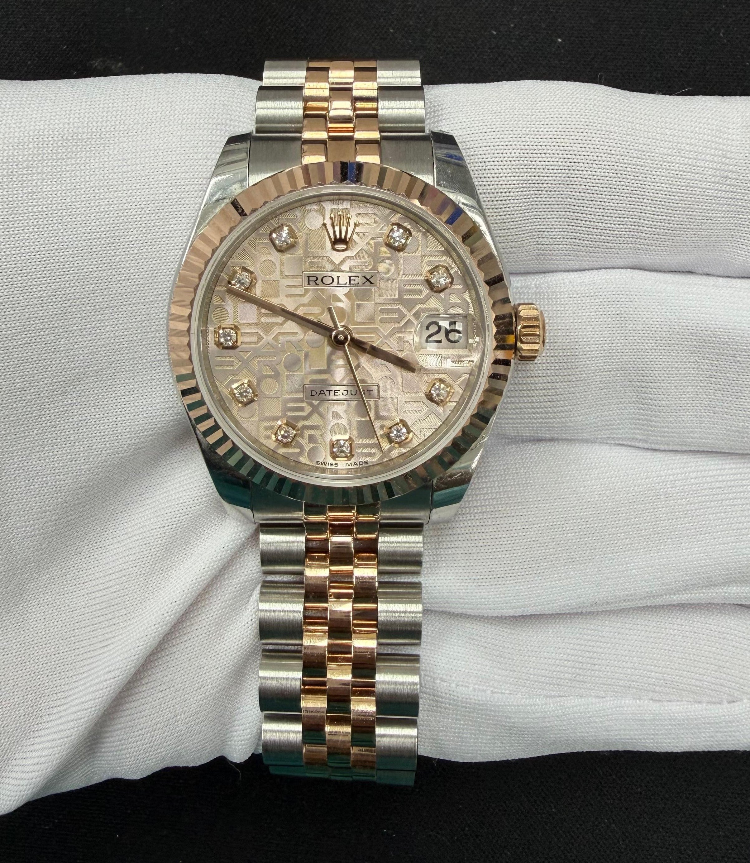 Rolex Datejust 31mm Two-Tone 18K Rose Gold & Steel Pink Diamond Dial Ref. 178271