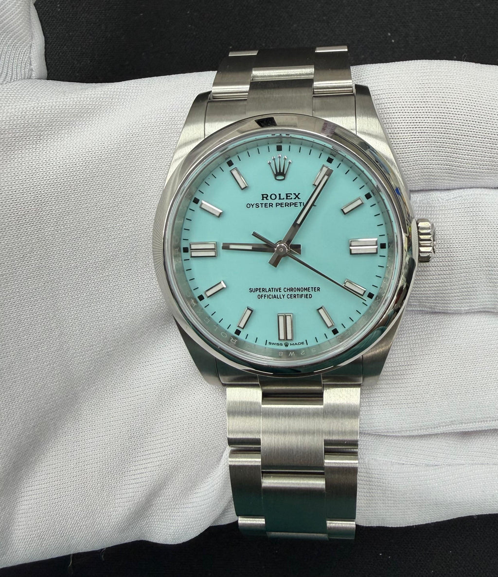 Rolex Oyster Perpetual 36mm Stainless Steel Turquoise Blue Dial Ref. 126000