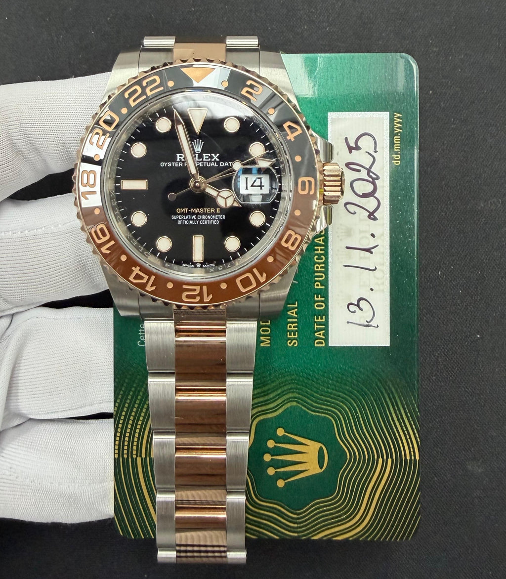 Rolex GMT Master II 40mm Two-Tone 18K Rose Gold & Steel Black Dial Ref. 126711CHNR