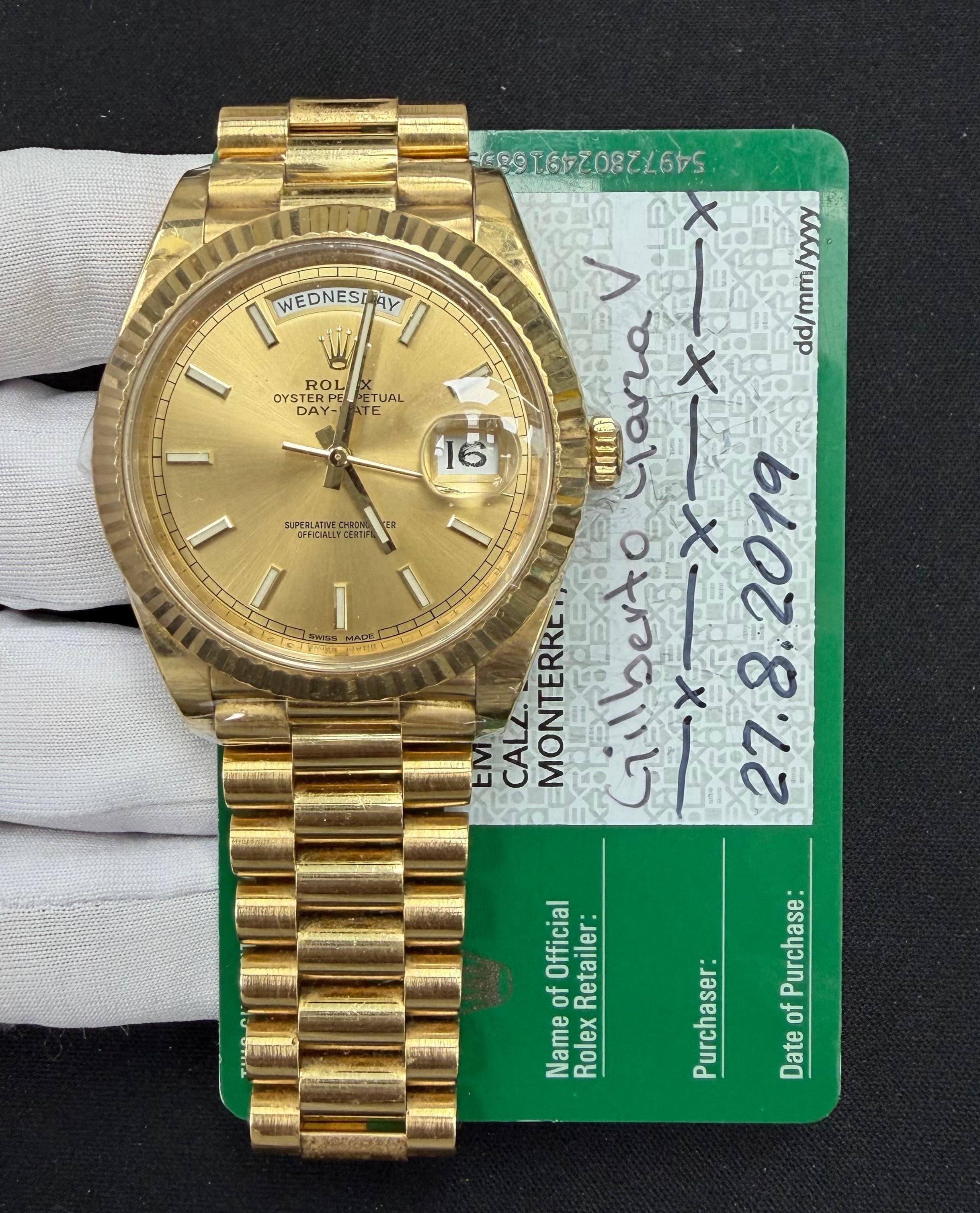 Rolex Day-Date 40mm 18K Yellow Gold Champagne Dial Ref. 228238