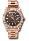 Rolex Day-Date 41mm 18K Rose Gold Chocolate Baguette Dial Ref. 228345