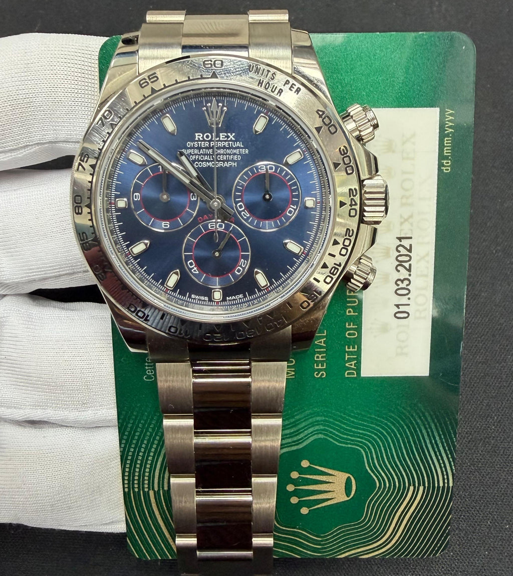 Rolex Daytona 40mm 18K White Gold Blue Dial Ref. 116509