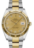 Rolex Datejust II 41mm Two-Tone 18K Yellow Gold & Steel Champagne Diamond Dial Ref. 116333