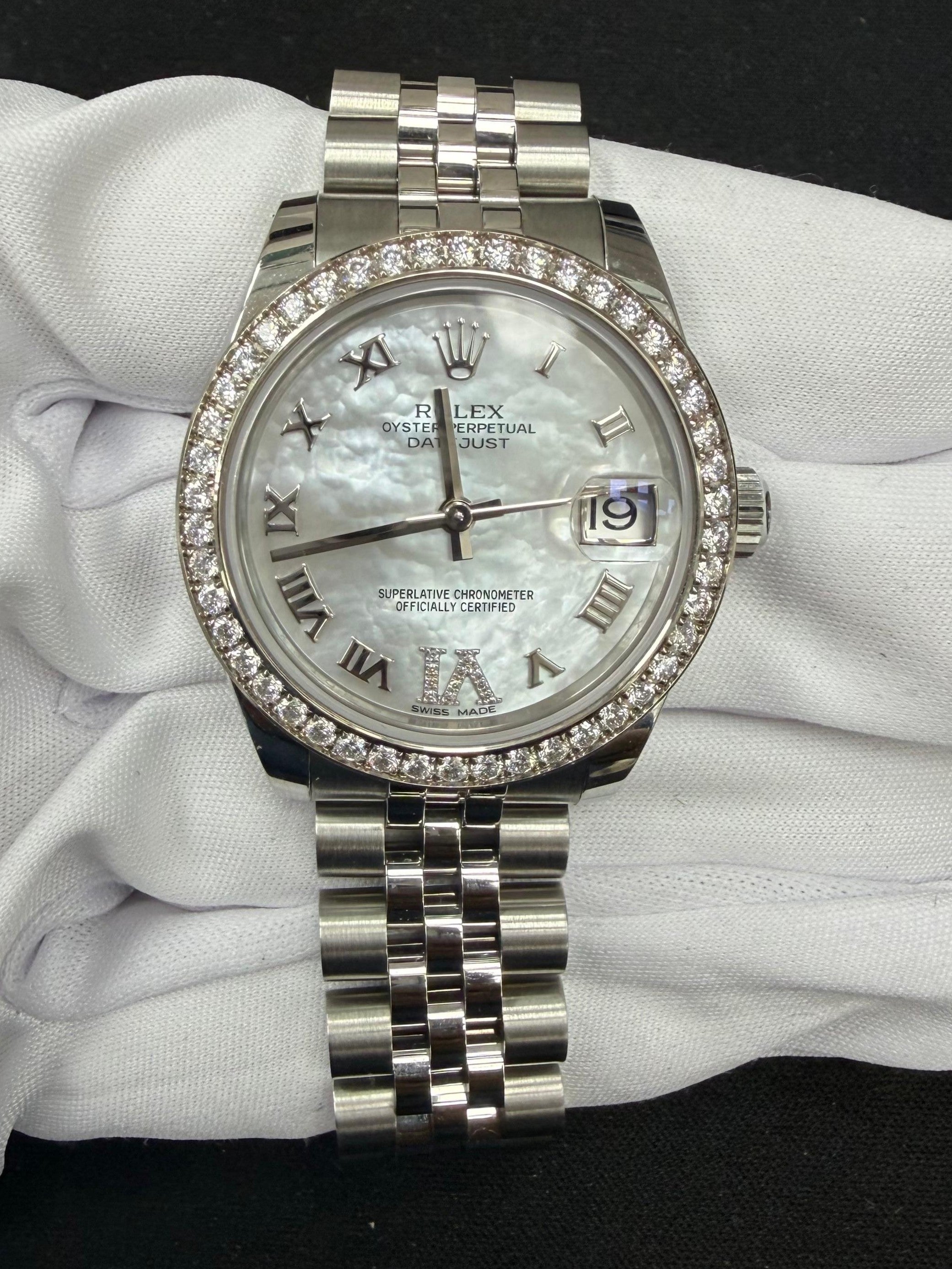 Rolex Datejust 31mm Stainless Steel MOP Roman Dial Ref. 178384