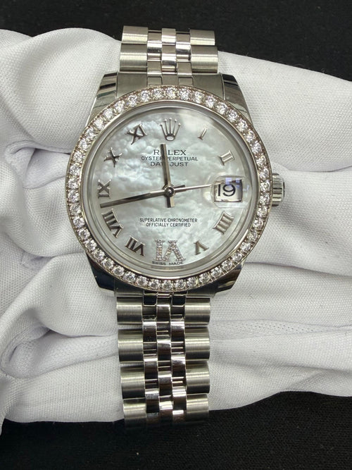 Rolex Datejust 31mm Stainless Steel MOP Roman Dial Ref. 178384