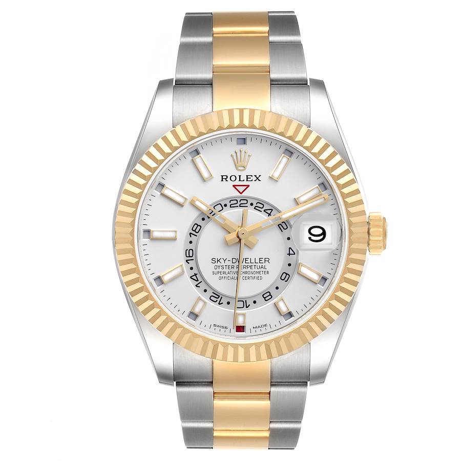 Rolex Sky Dweller 42mm Two-Tone 18K Yellow Gold & Steel White Dial Ref. 326933