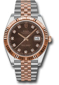 Rolex Datejust 41mm Two-Tone 18K Rose Gold & Steel Chocolate Diamond Dial Ref. 126331