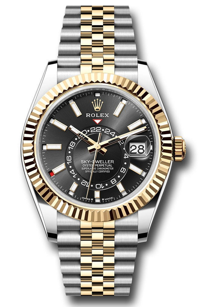 Rolex Sky Dweller 42mm Two-Tone 18K Yellow Gold & Steel Black Dial Ref. 336933