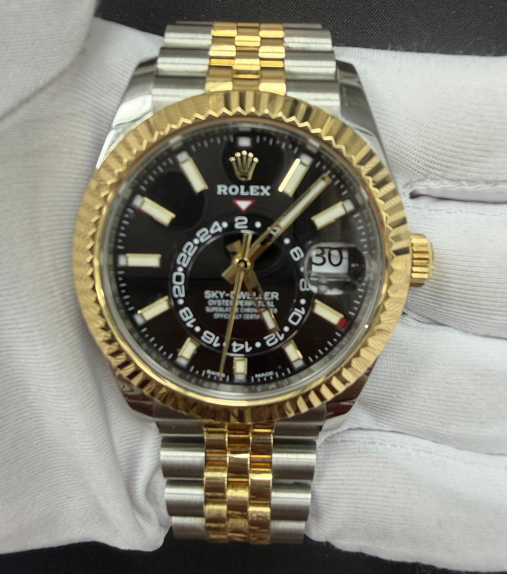 Rolex Sky Dweller 42mm Two-Tone 18K Yellow Gold & Steel Black Dial Ref. 336933