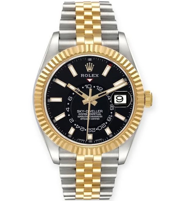 Rolex Sky Dweller 42mm Two-Tone 18K Yellow Gold & Steel Black Dial Ref. 326933