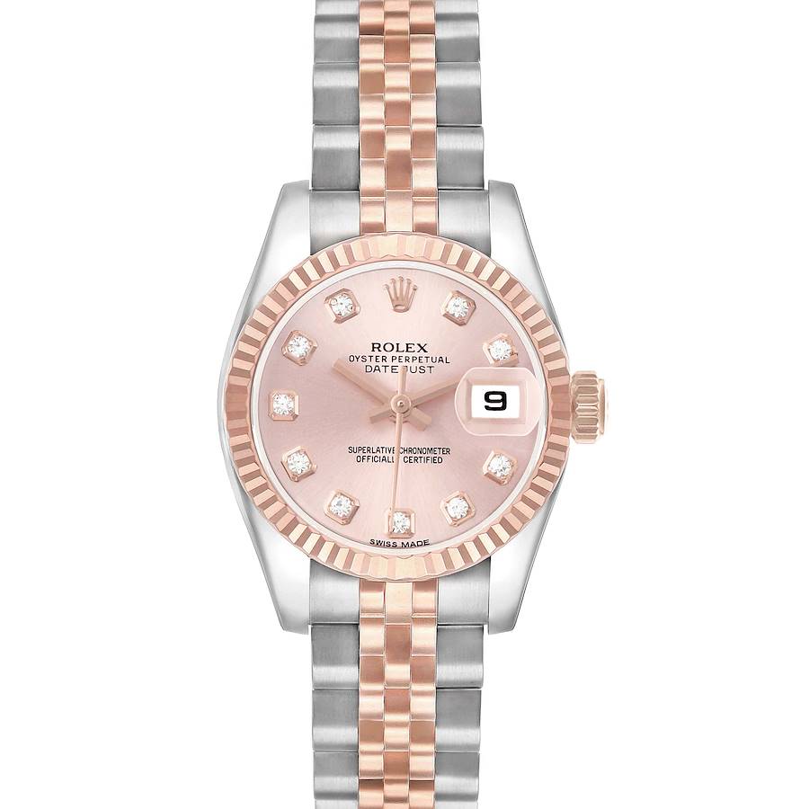 Rolex Lady Date Just 26mm Two-Tone 18K Rose Gold & Steel Pink Diamond Dial Ref. 179171