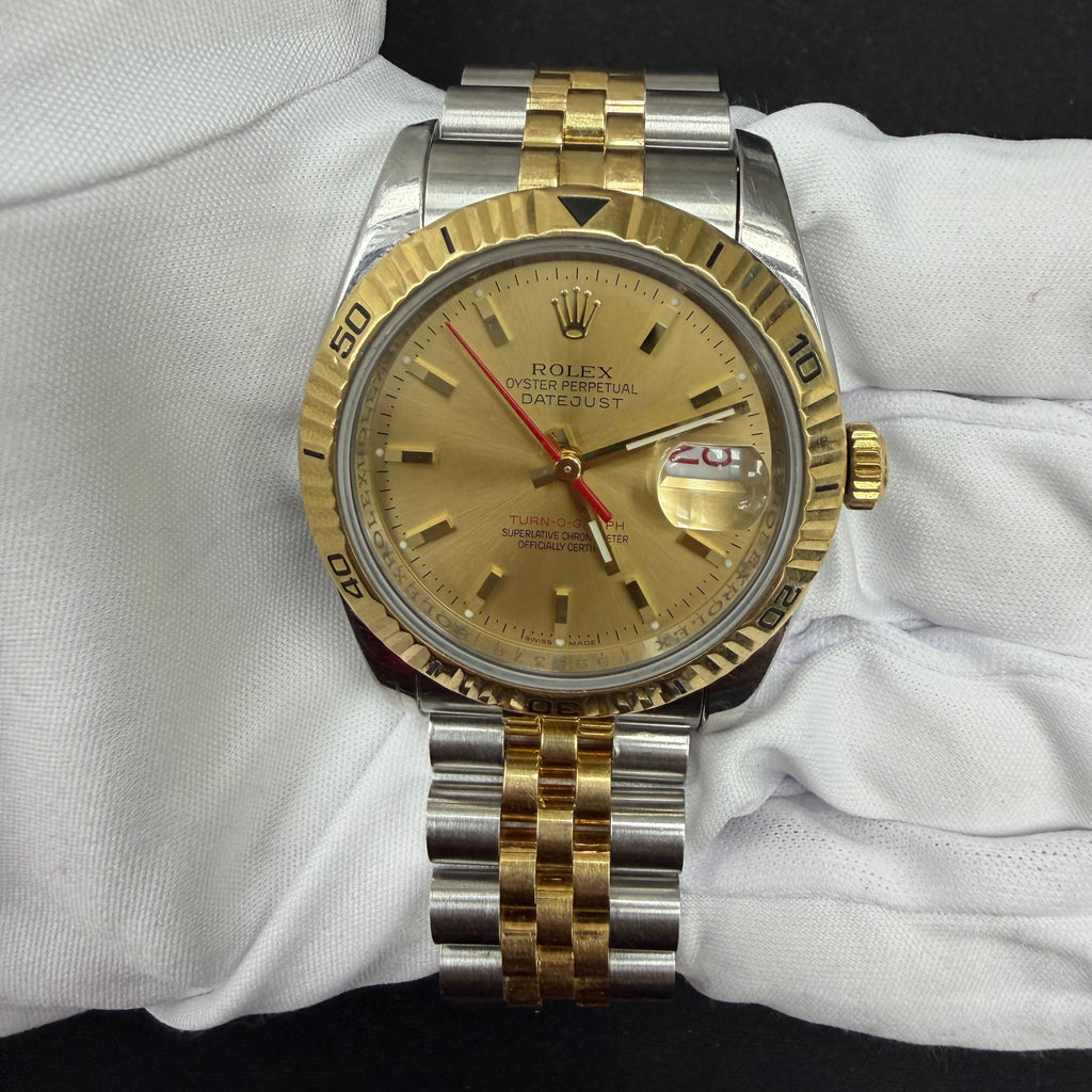 Rolex Datejust 36mm Two-Tone 18K Yellow Gold & Steel Champagne Dial Ref. 116263