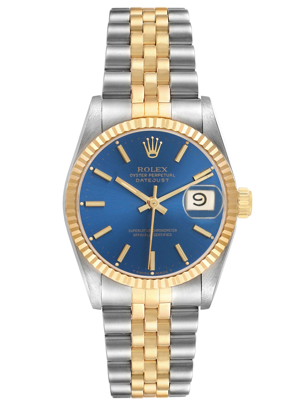 Rolex Datejust 31mm Two-Tone 18K Yellow Gold & Steel Blue Dial Ref. 68273