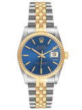 Rolex Datejust 31mm Two-Tone 18K Yellow Gold & Steel Blue Dial Ref. 68273