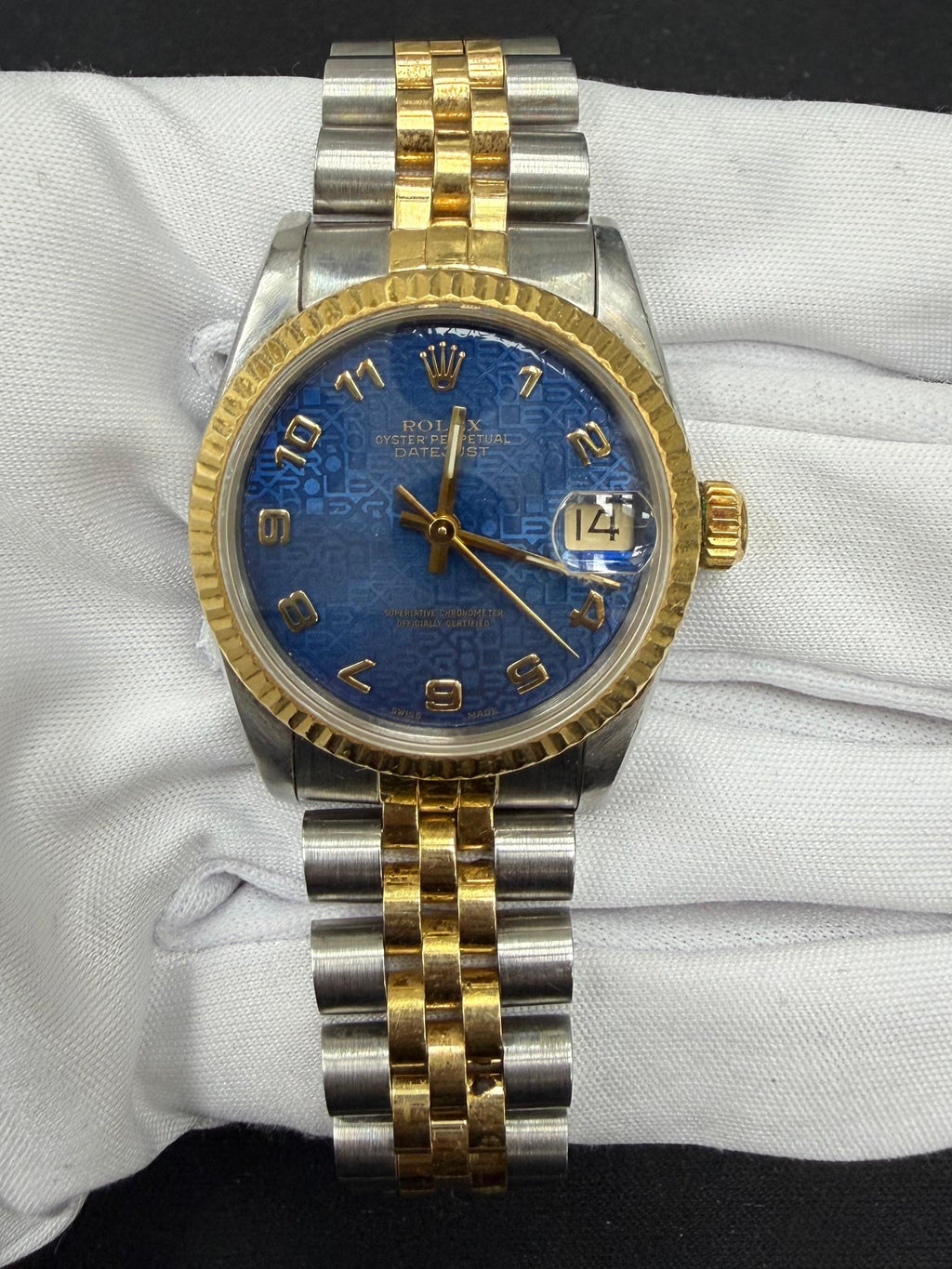 Rolex Datejust 31mm Two-Tone 18K Yellow Gold & Steel Blue Dial Ref. 68273