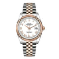 Rolex Datejust 36mm Two-Tone 18K Rose Gold & Steel White Roman Dial Ref. 116231