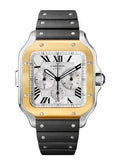 Cartier Santos 43mm Two-Tone 18K Yellow Gold & Steel Silver Roman Dial Ref. W2SA0008