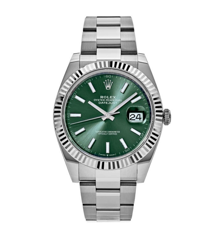 Rolex Datejust 41mm Stainless Steel Mint Green Dial Ref. 126334