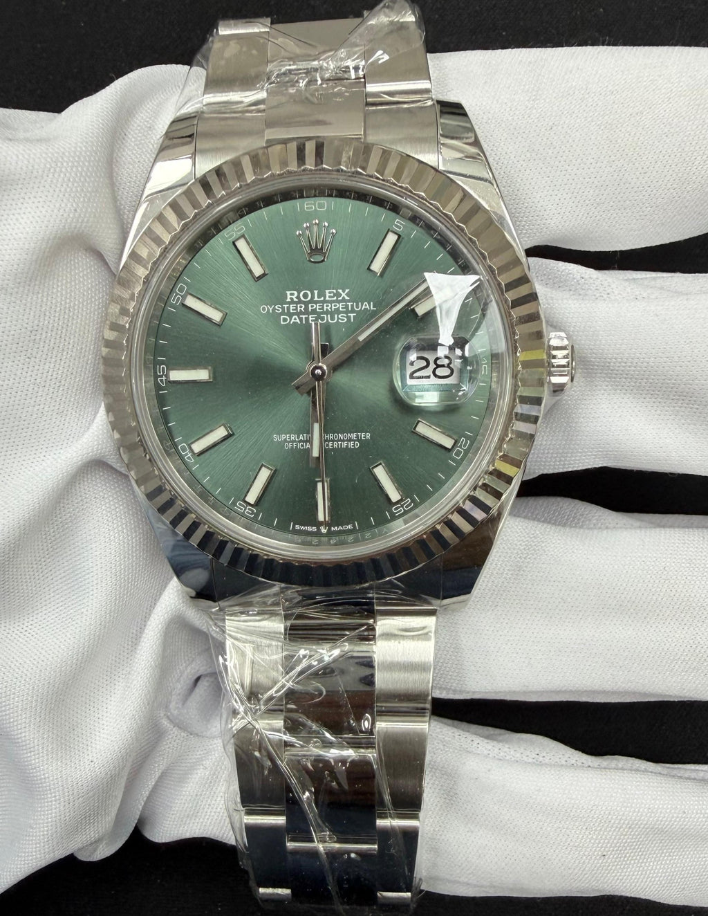 Rolex Datejust 41mm Stainless Steel Mint Green Dial Ref. 126334