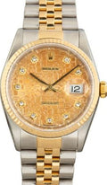 Rolex Datejust 36mm Two-Tone 18K Yellow Gold & Steel Champagne Diamond Dial Ref. 116233