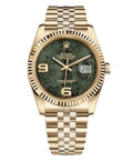 Rolex Datejust 36mm 18K Yellow Gold Green Floral Dial Ref. 116238