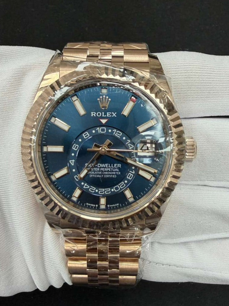 Rolex Sky Dweller 42mm 18K Rose Gold Blue-Green Dial Ref. 336935