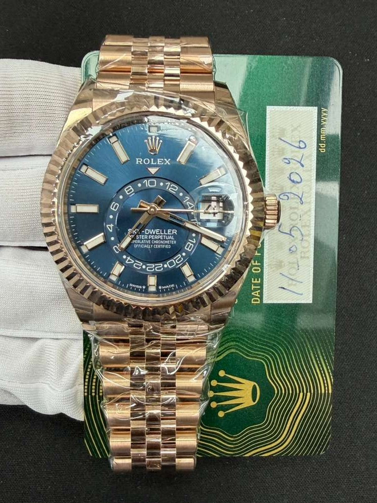Rolex Sky Dweller 42mm 18K Rose Gold Blue-Green Dial Ref. 336935