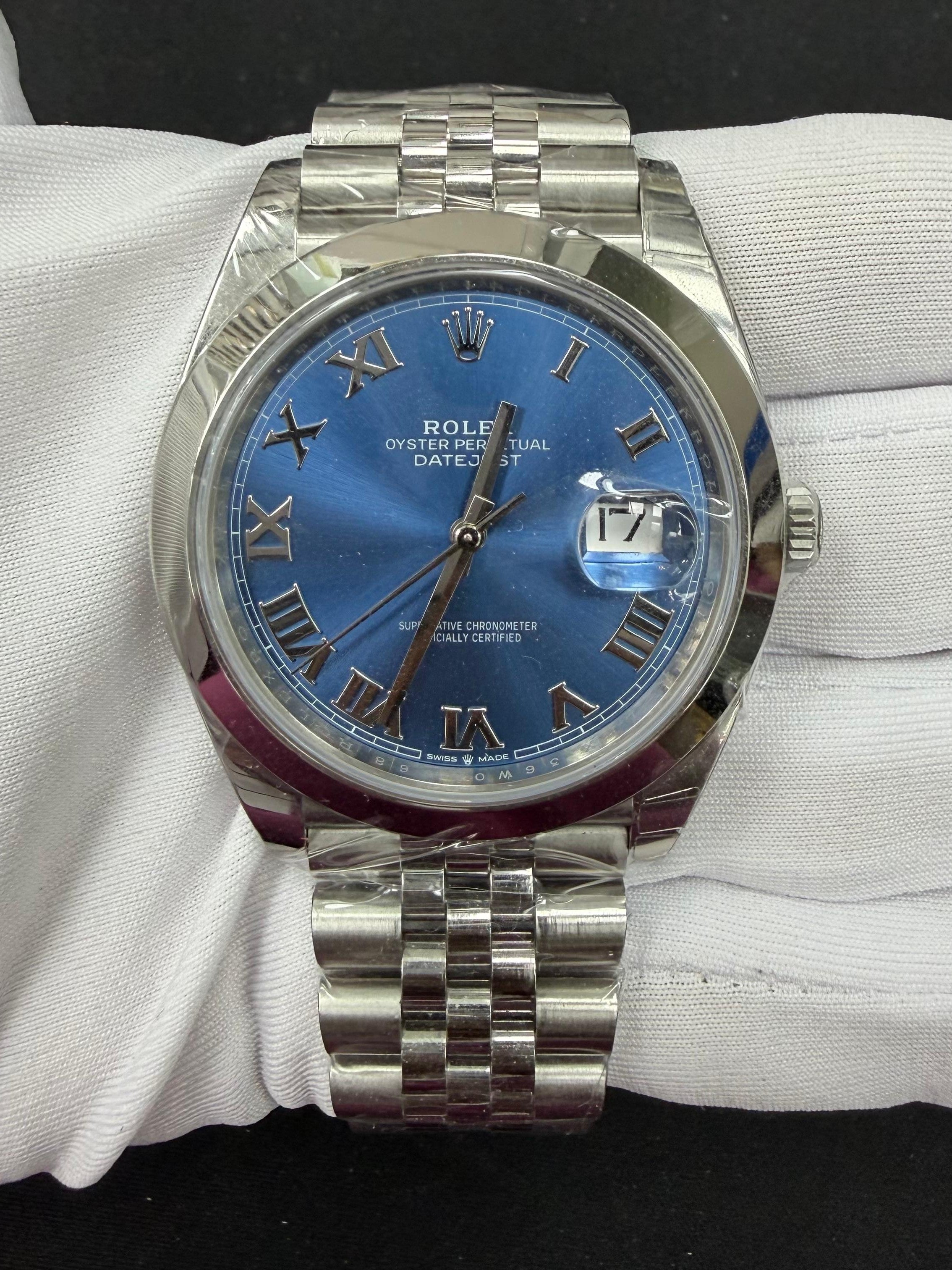 Rolex Datejust 41mm Stainless Steel Blue Roman Dial Ref. 126300