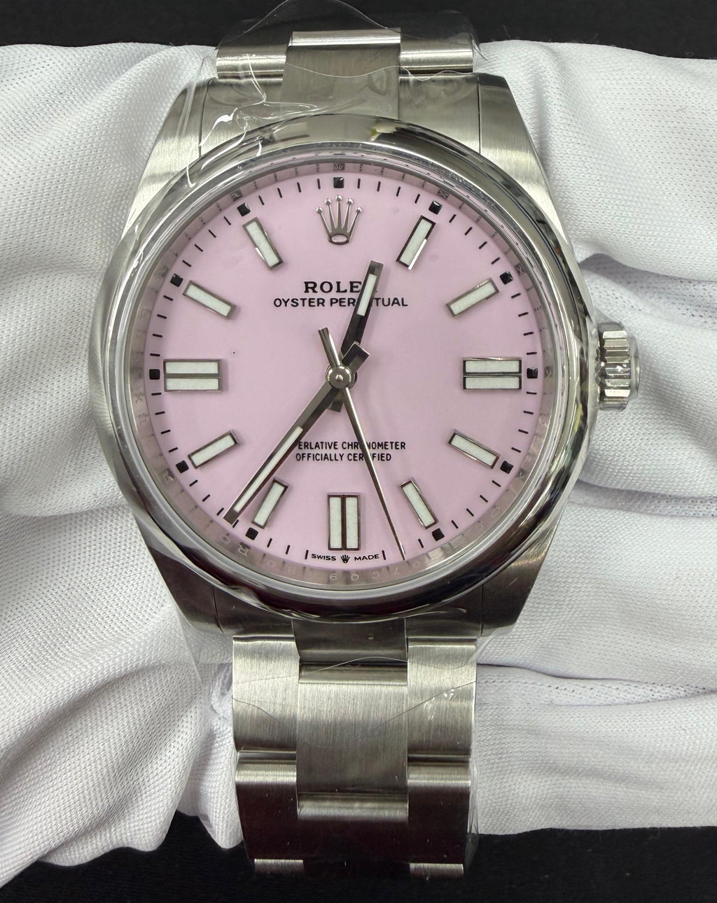 Rolex Oyster Perpetual 41mm Stainless Steel Pink Dial Ref. 134300