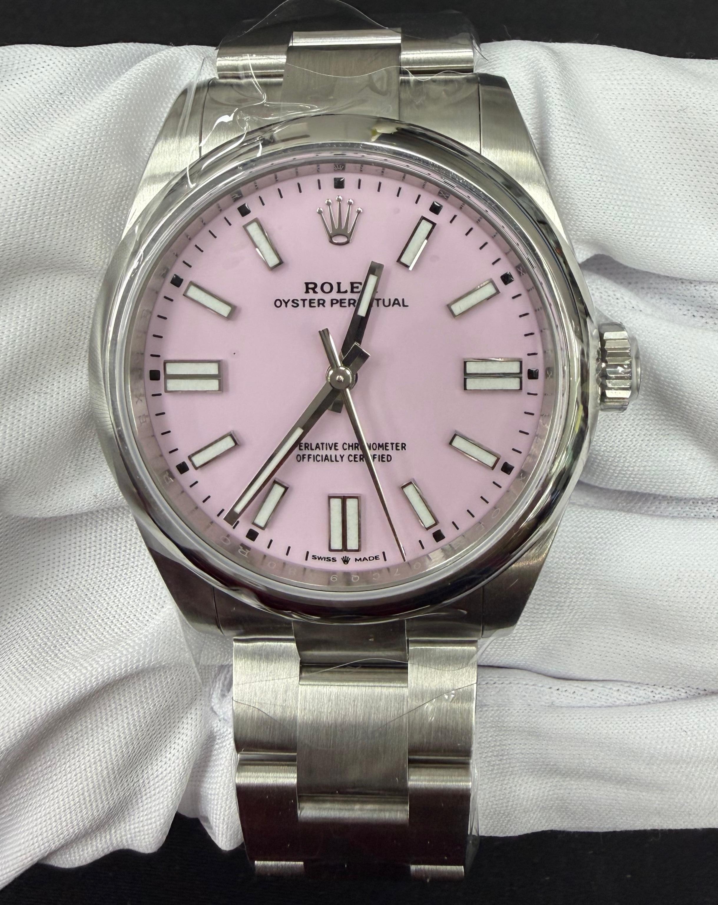 Rolex Oyster Perpetual 41mm Stainless Steel Pink Dial Ref. 134300