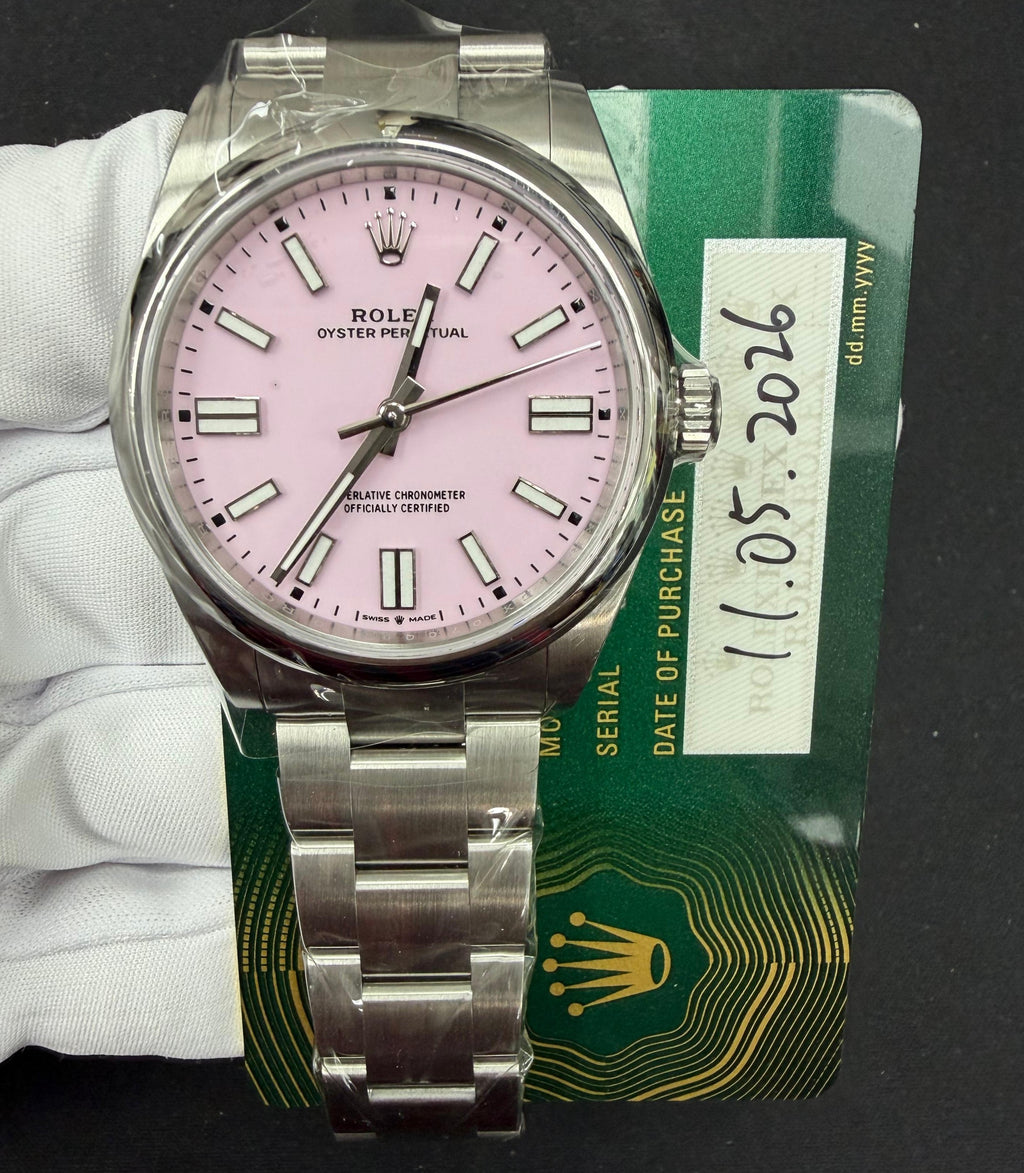 Rolex Oyster Perpetual 41mm Stainless Steel Pink Dial Ref. 134300