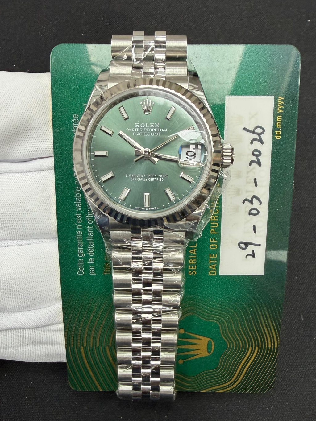 Rolex Datejust 31mm Stainless Steel Mint Green Dial Ref. 278274